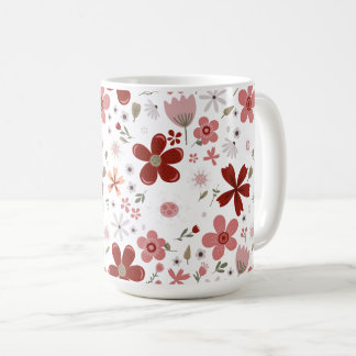 Caneca De Café Flor vermelha Pink