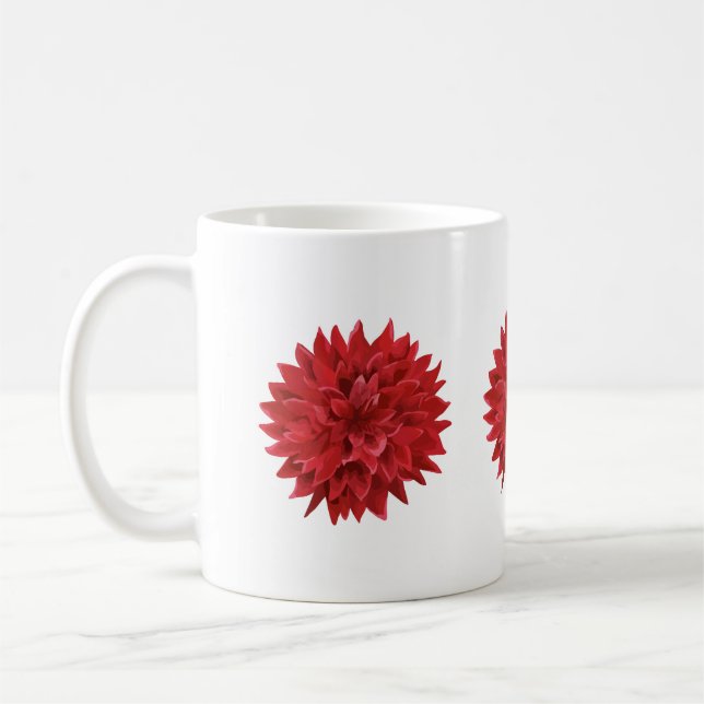 Caneca De Café Flor Vermelho Escuro das Câmaras de Água (Esquerda)