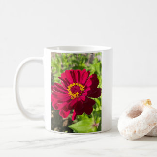 Caneca De Café Flor Vermelho Profundo Zinnia