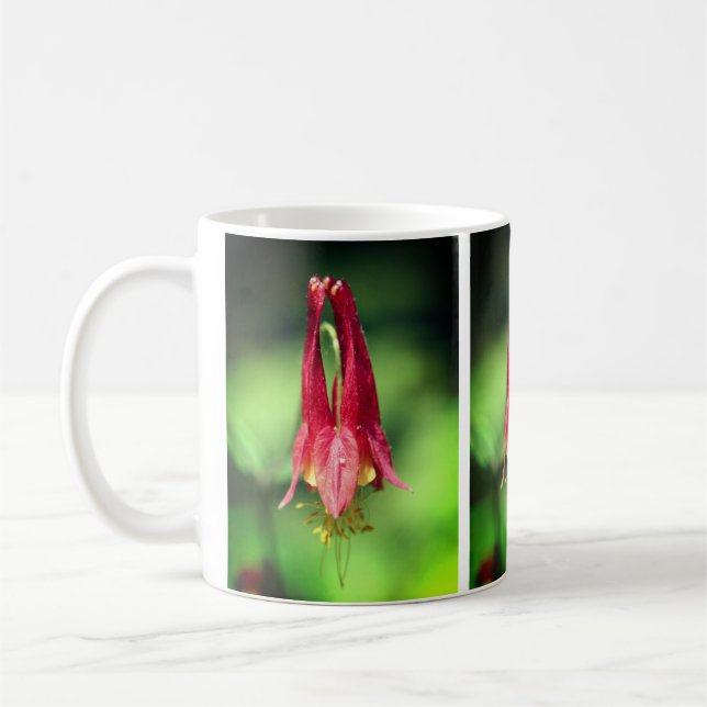 Caneca De Café Flor Vermelho Selvagem Columbina (Esquerda)