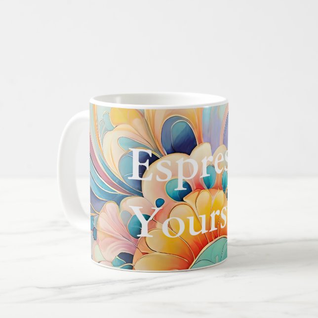 Caneca De Café Flora 3 Floral Pastel Classic Mug (Frente Esquerda)
