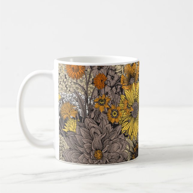 Caneca De Café Flora & Fauna do outono: 70 Retro (Esquerda)