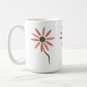 Caneca De Café Flora Funky - desenho de flor abstrata estilizada