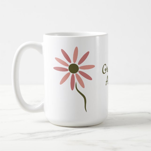 Caneca De Café Flora Funky - flor abstrata estilizada Atualizada (Esquerda)