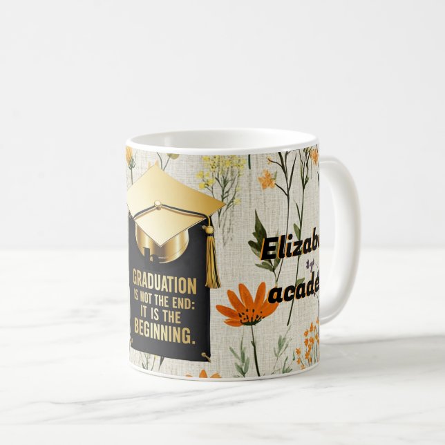 Caneca De Café floração com graduação (Frente Esquerda)