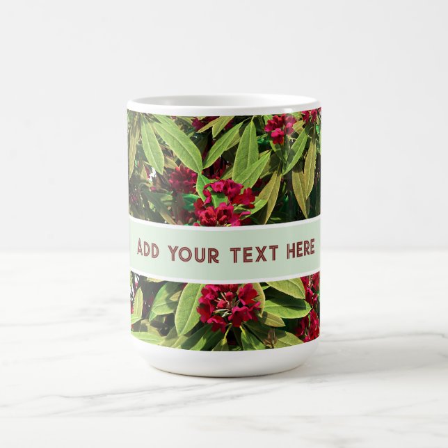 Caneca De Café Floração Personalizada de Rhododendron (Centro)