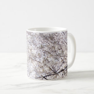 Caneca De Café Florais De Flor Branco Neutro De Cereja Por Ava
