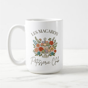 Caneca De Café Florais Franceses e Macarons Mug