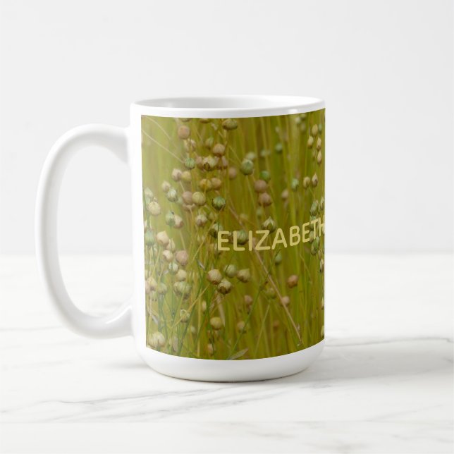 Caneca De Café Florais verdes multicoloridos personalizados (Esquerda)