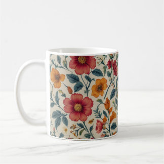 caneca de café floral