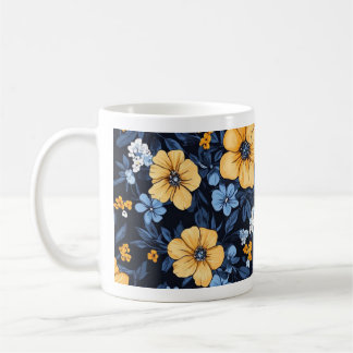 Caneca de Café Floral