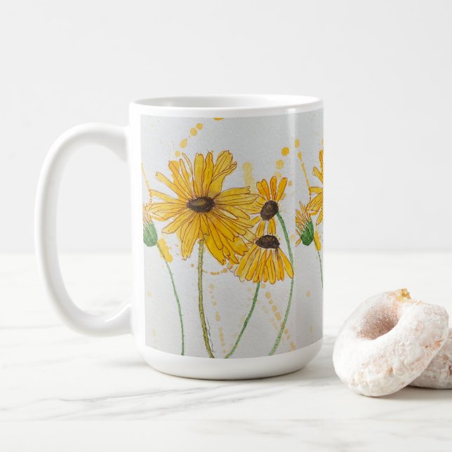 caneca de café floral (Com Donut)