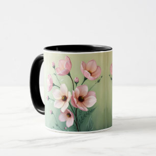 Caneca de café floral