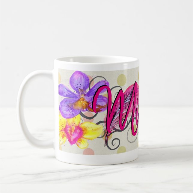 Caneca De Café Floral (Esquerda)