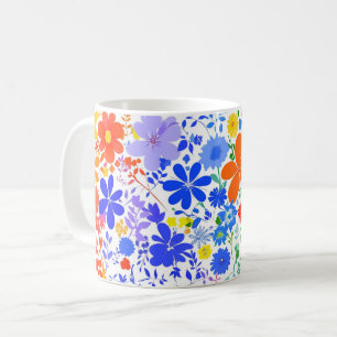 Caneca De Café Floral 3D com padrão Colorido Flores, Presente
