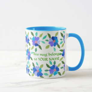 Caneca de café floral a personalizar