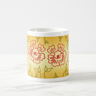 Caneca de café floral abstrata