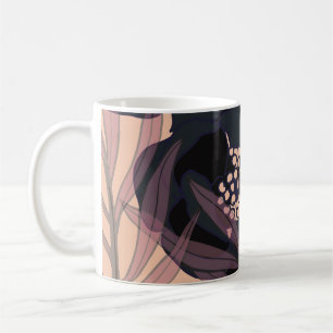 Caneca De Café Floral abstrato elegância, fundo artístico.