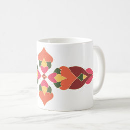 Caneca de Café Floral Abstrato Folclore Quente
