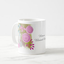 Caneca De Café Floral Abstrato Personalizado