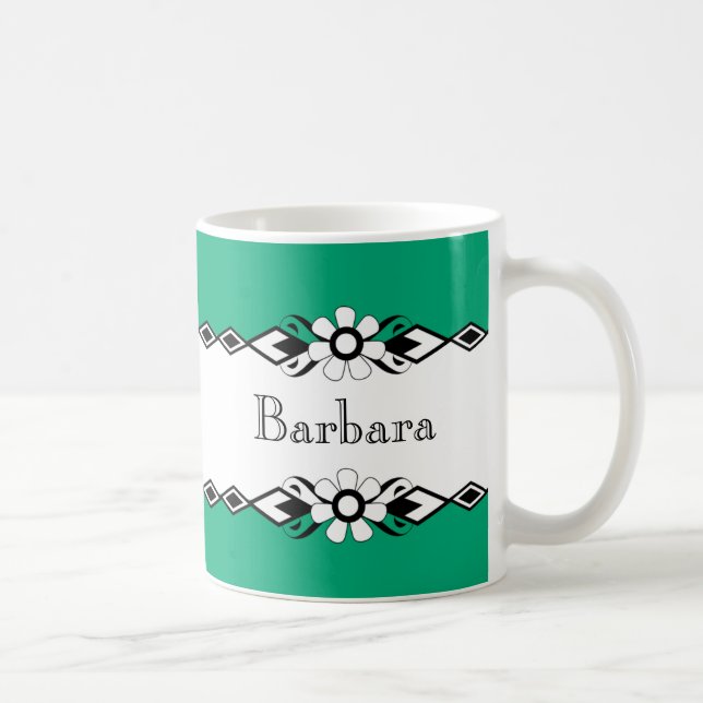 Caneca De Café Floral Acccent Personalized Mugs (Direita)