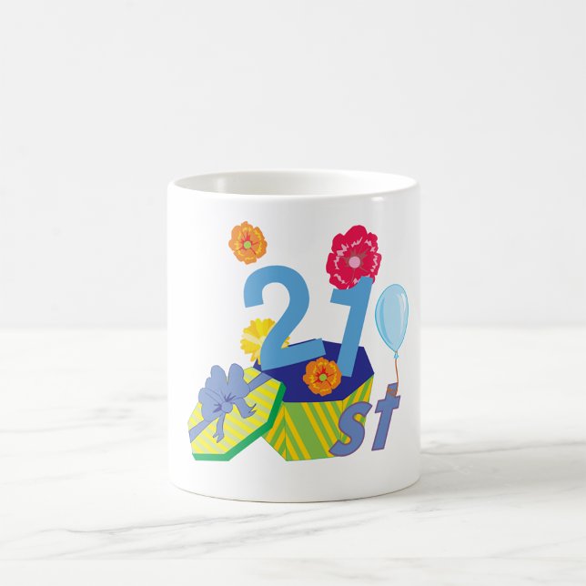 Caneca De Café Floral aniversário de 21 anos Mug (Criador carregado)