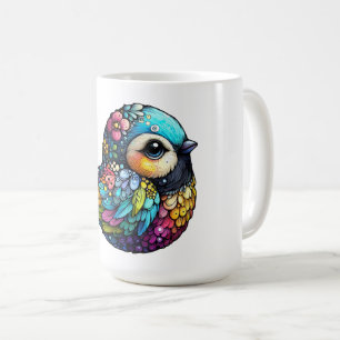 Caneca De Café Floral Bird Harmony