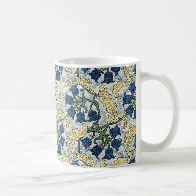 Caneca De Café Floral Blue Flowers Lily Valley Repetindo (Direita)