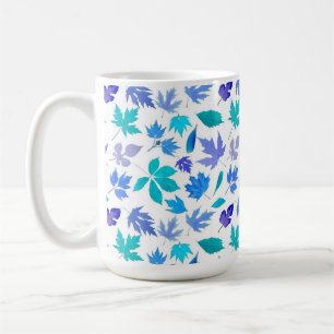 Caneca De Café Floral Blue Flowers Pattern Design- 36566