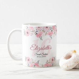 Caneca De Café Floral Blush Cor-de-rosa elegante 16