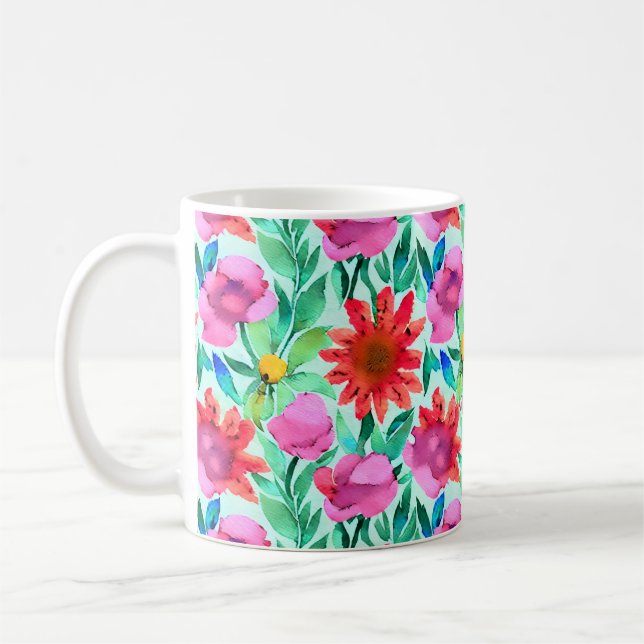 Caneca De Café Floral bonito (Esquerda)