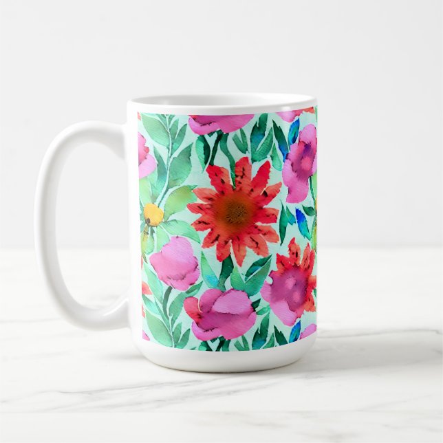 Caneca De Café Floral bonito (Esquerda)