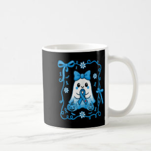 Caneca De Café Floral Boo Segurando Diabetes Sensibilização Ribbo