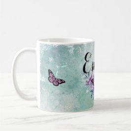 Caneca De Café Floral bouquet purple garden