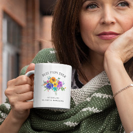Caneca De Café Floral Brilhante e Ousada 'Melhor Mãe de Todos os