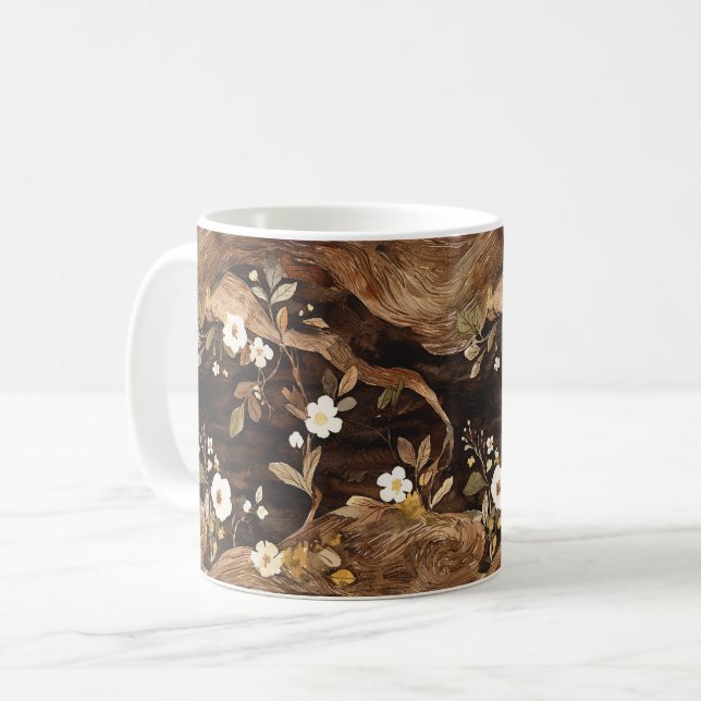 Caneca De Café Floral Brown Tree (Frente Esquerda)
