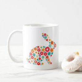 Caneca De Café Floral Bunny
