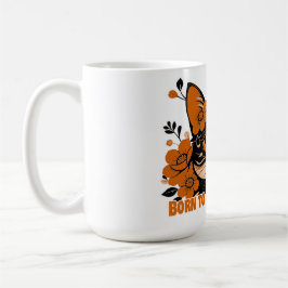 Caneca De Café Floral Cat