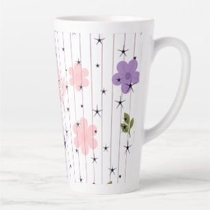 Caneca de Café Floral Celestial Stars Latte