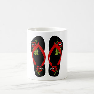 Caneca De Café Floral Chinelos Mug