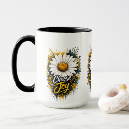 Caneca de Café Floral Choose Joy Daisy