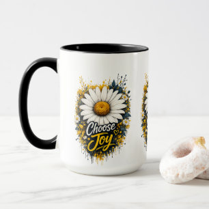 Caneca de Café Floral Choose Joy Daisy