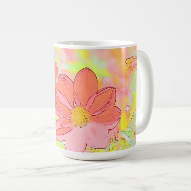 Caneca De Café Floral Coffee Mug (Frente Esquerda)