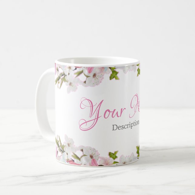 Caneca De Café Floral - Coffee Mug (Frente Esquerda)