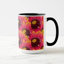 Caneca de Café Floral Coneflower Rosa