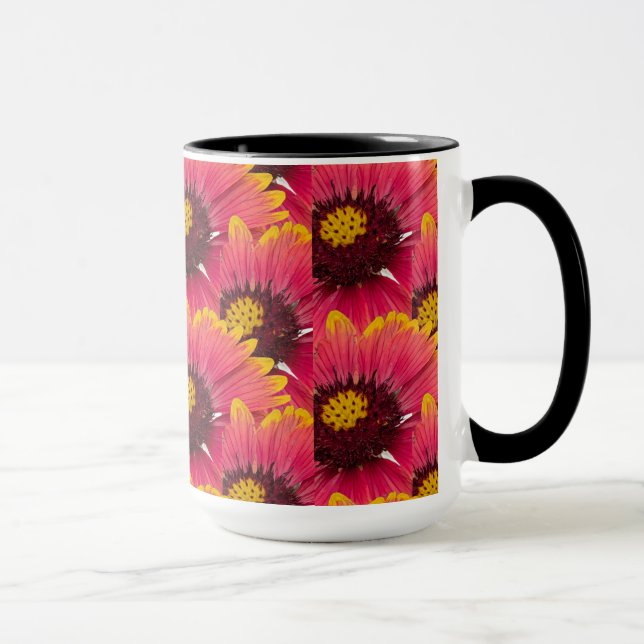 Caneca de Café Floral Coneflower Rosa (Direita)
