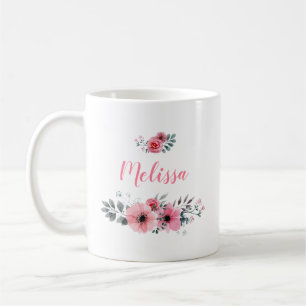 Caneca de café floral conhecida feita sob