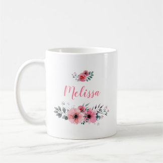 Caneca de café floral conhecida feita sob