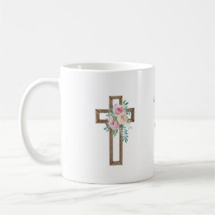 Caneca De Café Floral Cross Baptism