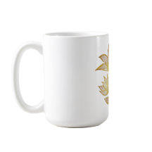 Caneca de Café Floral da Linha Dourada